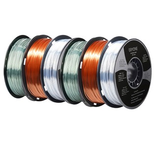 6kg ERYONE Silk PLA Filaments - (2kg Silver + 2kg Red Copper + 2kg Dark Green)