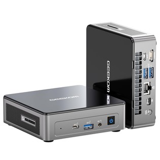 GEEKOM Air12 Mini PC, Intel Alder Lake N100 4 Cores Up to 3.4GHz, 16GB RAM 512GB SSD, HDMI+Mini DP 4K Dual Screen Display, WiFi 6 Bluetooth 5.2, 3*USB 3.2 1*Type-C with DP1.4 (Alt Mode) 1*Type-C (Data Only) 1*RJ45 1*SD Card Reader 1*Headphone Jack