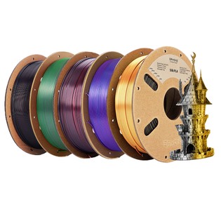 5kg ERYONE Dual Color Silk PLA Filament – (1kg Black & Rose Red + 1kg Black & Red + 1kg Black & Dark Gold + 1kg Purple & Green + 1kg Purple & Blue)