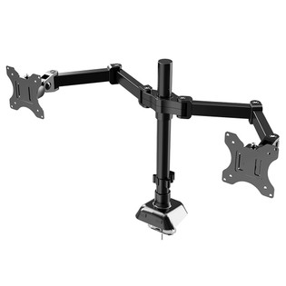 Adjustable Dual Monitor Stand Desktop Computer Monitor Arm Screen Mount for Monitor with 75x75mm or 100x100mm Mounting Pattern – Black