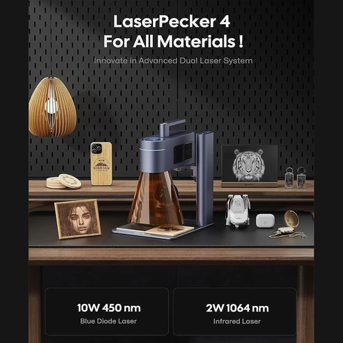 LaserPecker LP4 Laser Engraver,10W Diode + 2W IR Laser