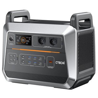 CTECHi ST2000 2000W Portable Power Station, 1536Wh LiFePO4 Battery, 15 Outputs, LED Light