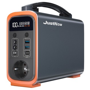 JustNow GT240 240W Portable Power Station, 240Wh LiFePO4 Battery Solar Generator, PD 60W Fast Charging, LED Light, 6 Outputs