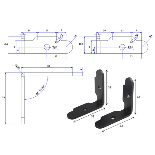 FYSETC 3D-Drucker Steel Plate Limit Baffle Kit für VORON 2.4 R2/Trident