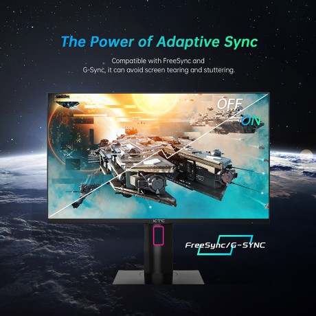 KTC H27T22 27-inch Gaming Monitor 2560x1440 QHD 16:9 ELED 170Hz Fast IPS Panel Screen 1ms GTG Response Time 99% sRGB HDR10 Low Motion Blur Compatible with FreeSync G-SYNC USB 2xHDMI2.0 2xDP1.4 Audio Out Horizontal & Vertical Rotated VESA Mount