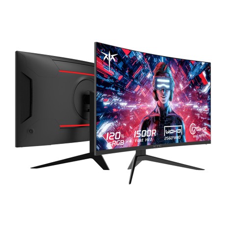 KTC H27S17 27-inch 1500R Curved Gaming Monitor QHD 2560x1440 16:9 ELED 170Hz 120% sRGB 4000:1 Contrast Ratio 1ms MPRT Response Time Low Motion Blur Compatible with FreeSync G-Sync USB 2xHDMI2.0 2xDP1.4 Audio Out VESA Mount