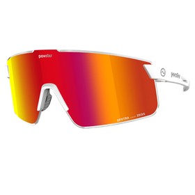 Powster Phantom Cycling Glasses - Red, White Frame