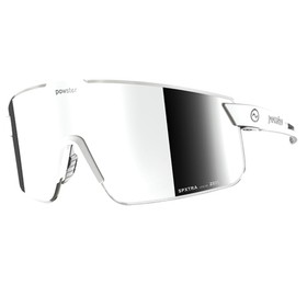 Powster Phantom Cycling Glasses - Silver, White Frame