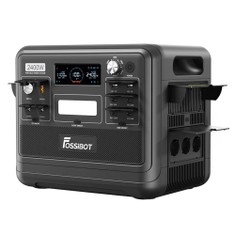 FOSSiBOT F2400 Portable Power Station 2048Wh/640000mAh LiFePO4 Battery 2400W(4600W Peak) Solar Generator 3xAC RV Car USB Type-C QC3.0 PD DC5521 Pure Sine Wave Full Outlets 1.5 Hours Fast Charging MPPT Charge Controller BMS - Black