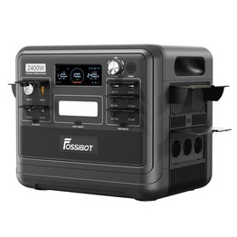 FOSSiBOT F2400 Portable Power Station 2048Wh LiFePO4 Battery 2400W Output Solar Generator 3xAC RV Car USB Type-C QC3.0 PD DC5521 Pure Sine Wave Full Outlets 1.5 Hours Fast Charging Input Power Adjustment Knob Bidirectional Inverter - Green