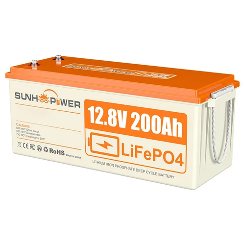 SUNHOOPOWER 12V 200Ah LiFePO4 Battery, 2560Wh Energy, Built-in (Geekbuying Europe)