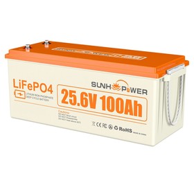 SUNHOOPOWER 24V 100Ah LiFePO4 Battery