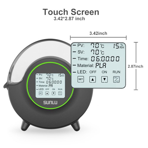 SUNLU S2 Filament-Trocknerbox mit Lüfter|kompatibel mit 1,75mm, 2,85mm Filament