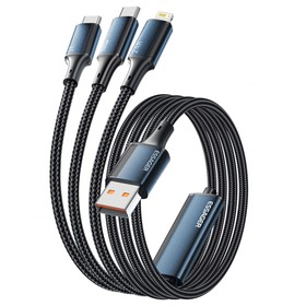 ESSAGER 100W 3 in 1 Data Cable Blue