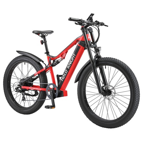 Halo Knight H03 Electric Bike, 1000W Motor, 48V 19.2Ah Battery, 27.5*3.0-inch Tire, 50km/h Max Speed, 90km Max Range, Hydraulic Brakes, Shimano 7-speed – Red