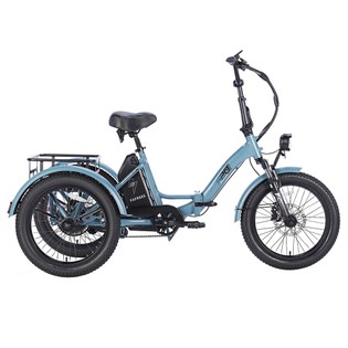 FAFREES F20 Mate Electric Tricycle, 500W Brushless Motor, 48V/18.2Ah Battery, 20*3.0-inch Fat Tires, 25km/h Max Speed, 110km Max Range, Hydraulic Disc Brakes - Blue