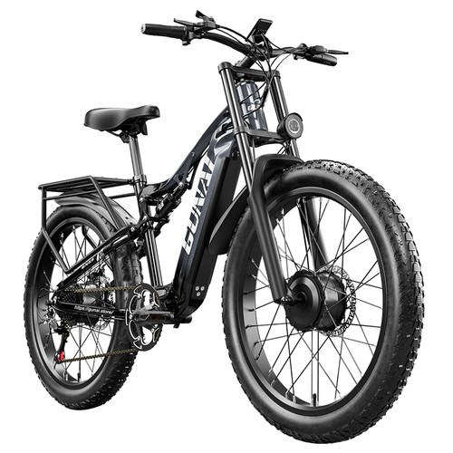 GUNAI GN68 Electric Bike, 2*1000 Motor, 48V 17.5Ah Battery, 26*3.0-inch Fat Tires, 50km/h Max Speed, 80km Max Range, Shimano 7 Speed, Mechanical Disc Brake