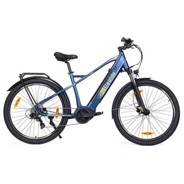 Eleglide C1 27.5 inch Step-over Trekking Bike with 250W Ananda Mid-Drive Motor 14.5Ah Battery Max 150km Range Hydraulic Suspension & Hydraulic Disc Brakes Shimano 7 Gears - Blue