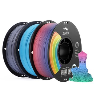 3kg Creality Ender-PLA Pro (PLA+) Filament – (1kg Grey + 1kg Blue + 1kg Rainbow)