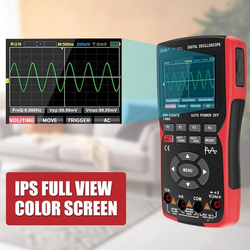 BSIDE ZT702S Digital Multimeter, Oscilloskop, Auto True RMS, Transistor Probe Meter, 48M/s 10MHz PC-vågform, 2,8-tums LCD-skärm