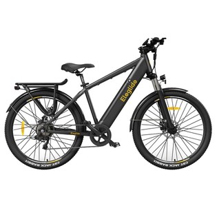 Eleglide T1 Step-over Electric Trekking E-Bike 27.5 Inch Tires 36V 13Ah Battery 250W Motor Shimano 7 Gears, Max Speed 25Km/h Max Range 100km IPX4 Waterproof Dual Disk Brake - Black