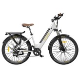 Eleglide T1 Step-Thru Electric Trekking Bike 27.5 Inch CST Tires 36V 13Ah Battery 250W Brushless Motor 25Km/h Shimano 7 Gears 100km Max Range IPX4 Waterproof 120kg Max Load Dual Disk Brakes - White