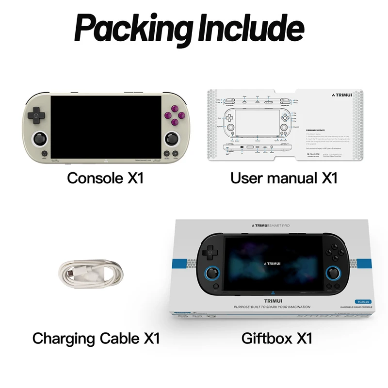 TRIMUI Smart Pro Handheld Game Console 64GB TF Card Grey