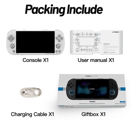 TRIMUI Smart Pro Handheld Game Console 64GB TF Card White