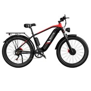 DUOTTS F26 Electric Mountain Bike 750W*2 Dual Motors Samsung 48V 20Ah Battery 26*4.0 Inch Fat Tires 55Km/h Max Speed 55 Degree Climbing Smart Color Display APP Dual Disc Brakes 150KG Max Load 100KM Range Smart APP - Black