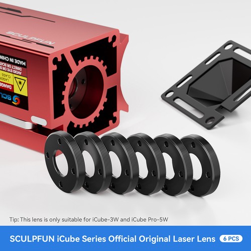 6 Stück SCULPFUN iCube 3W / iCube Pro 5W Laser Originallinse