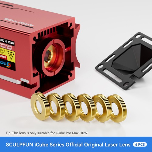 6 Stück SCULPFUN iCube Pro Max 10W Laser Originallinse