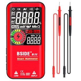 BSIDE S11 Digital Multimeter Red with Battery