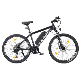 Touroll U1 26-inch Off-Road Tire Electric MTB Bike with 250W Motor, 36V 13Ah Removable Battery, Max 65km Range, Shimano 21-Speed Gear Disc Brake IPX4 Waterproof – Black