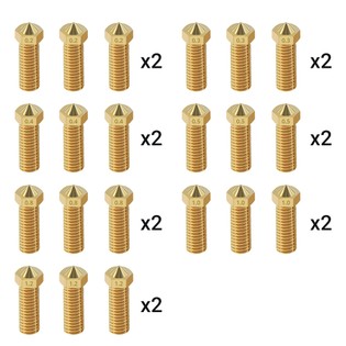 42pcs TWO TREES V6 Volcano Nozzle with M6 Thread (0.2mm 6pcs, 0.3mm 6pcs, 0.4mm 6pcs, 0.5mm 6pcs, 0.8mm 6pcs, 1mm 6pcs, 1.2mm 6pcs)