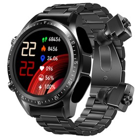 JM03 2-in-1 Smart Watch with Earbuds Steel Strap