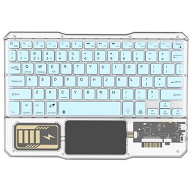 KB333 Transparent Wireless Bluetooth Keyboard Blue