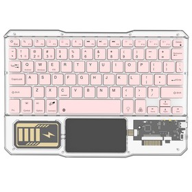 KB333 Transparent Wireless Bluetooth Keyboard Pink