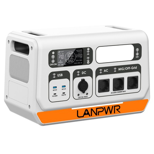 LANPWR 2200PRO 2200 W tragbares Kraftwerk 4 x 200 W Solarpanel