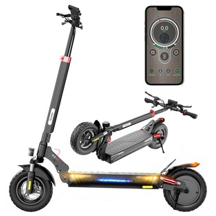 iScooter iX3 Folding Electric Scooter, 10″ Off Road Pneumatic Tubeless Tires, 800W Motor, 10Ah Battery, 40km/h Max Speed, 40km Max Range, Adjustable Handlebar Height, App Control – Black