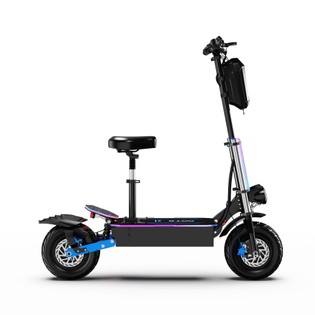 OOTD D99 Off-Road Electric Scooter 13 Inch Tires 3000W*2 Dual Motors 85Km/h Max Speed 60V 40Ah Battery Max 120KM Range 150KG Max Load Dual Shock Absorption with Turn Signal Lights Front & Rear Hydraulic Brake Oil Brake APP – Black