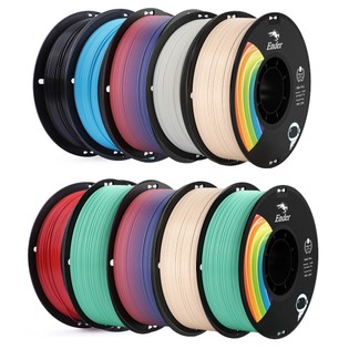 10kg Creality Ender-PLA Pro (PLA+) Filament – (1kg Orange+ 1kg White+ 1kg Blue+ 1kg Red+ 1kg Beige+ 3kg Rainbow+ 1kg Green+ 1kg Gray)