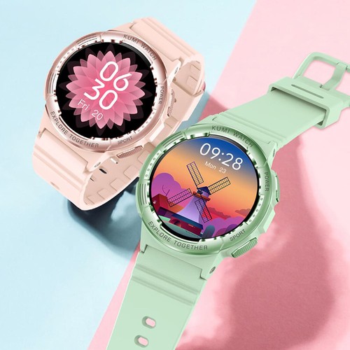 KUMI K6 Smartwatch, 1,3-Zoll-AMOLED-Bildschirm, 100 Sportmodi, 24-Stunden-Gesundheitsüberwachung, Bluetooth-Anrufe – Schwarz