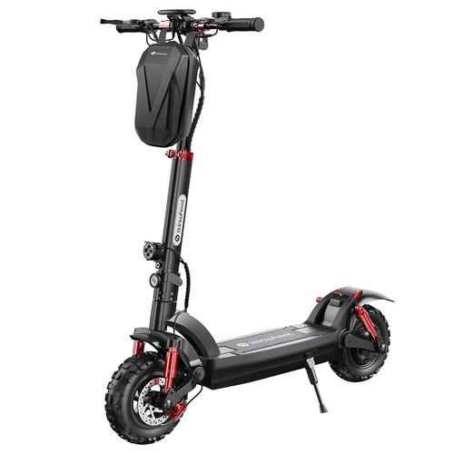 isinwheel GT2 Off-road Electric Scooter, 800W Motor, 48V 15Ah Battery, 11-inch Pneumatic Tires, 45km/h Max Speed, 45km Max Range, Disc Brake, Quadruple Shock Absorber – Black