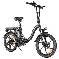 Електрически велосипед SAMEBIKE CY20, 350 W мотор, 36 V 12 Ah батерия, 20*2.35-инчова гума, 32 км/ч максимална скорост, 40 км пробег, двойно окачване, механични дискови спирачки, LCD дисплей - черен
