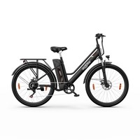 Bicicleta eléctrica ONESPORT OT18, neumáticos de 26 * 2.35 pulgadas Motor de 350 W Batería de 36 V 14.4 Ah Alcance de 100 km Velocidad máxima de 25 km / h - Negro