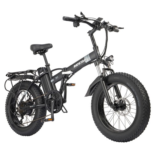 Ridstar G20 Electric Bike, 1000W Motor, 48V 15Ah Battery, 20*4.0inch Tires, 48km/h Max Speed, 80km Max Range, Disc Brakes, Shimano 7-Speed