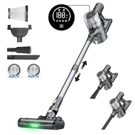 Proscenic P13 Cordless Vacuum Cleaner 35Kpa Suction Stick Vacuum with Green Light LED Display Max 45mins Runtime 1.2L Dustbin