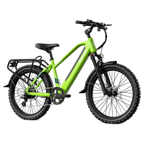 CYSUM Hoody Teenager Electric Bike, 250W Motor, 36V 10Ah Battery, 35km/h Max Speed, 55km Max Range, 24*2.1-inch Tires, SHIMANO 8-speed, LCD Display, LED Headlights