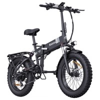 Ridstar H20 Folding Electric Bike, 1000W Motor, 48V 15AH Battery, 20*4.0inch Fat Tires, 45km/h Max Speed, 80km Max Range, Shimano 7-speed, Dual Disc Brakes, Front & Rear Dual Hydraulic Suspension