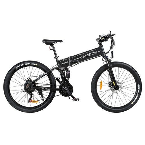 SAMEBIKE LO26-II Foldable Mountain Electric Bike, 26*2.35-inch CST Tire, 750W Motor, 48V 12.5Ah Battery, 60-80 km Range, 35km/h Max Speed – Black